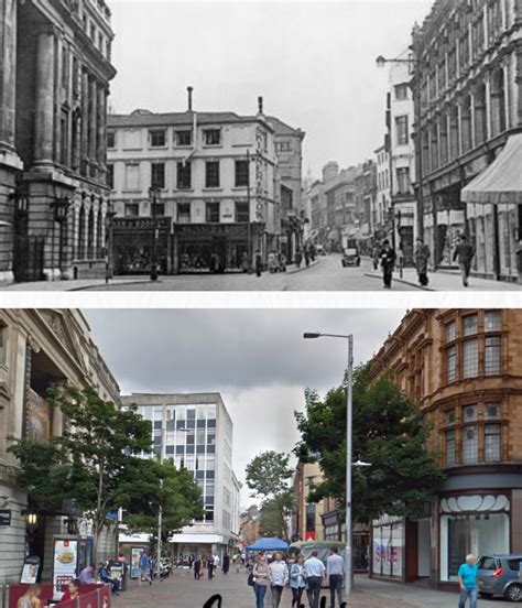 High Street 1950s V 2018 Credit Picture Nottingham