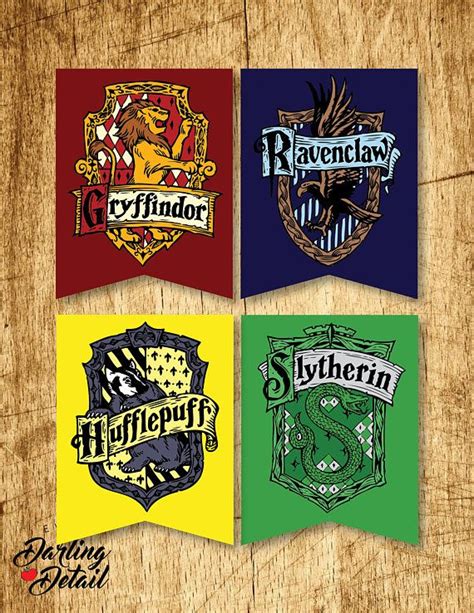 Oversized Harry Potter Printable Hogwarts House Crest Banners Harry