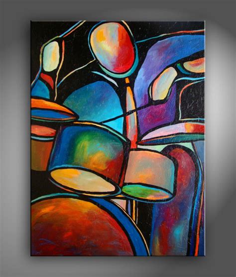 30x40 Original Acrylic Painting Abstract Music Drummer