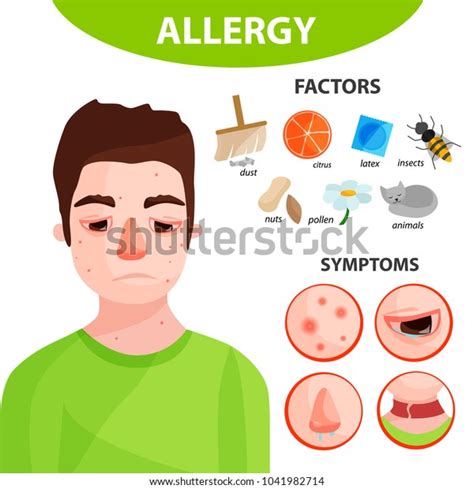 Infographics On Topic Allergy Man Allergies Stock Vector Royalty Free