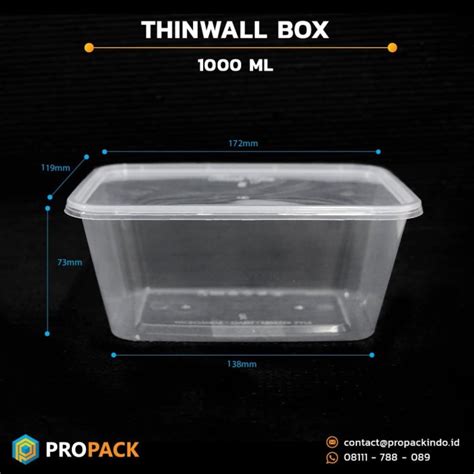 Jual Thinwall Box 1000ml + TUTUP isi 25 / Kotak Plastik ...