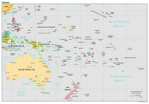 Large Detailed Political Map Of Australia And Oceania With Capitals And