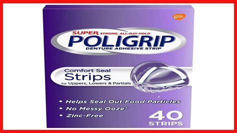 super poligrip comfort seal denture and partials adhesive strips 40 count pack of 4 youtube