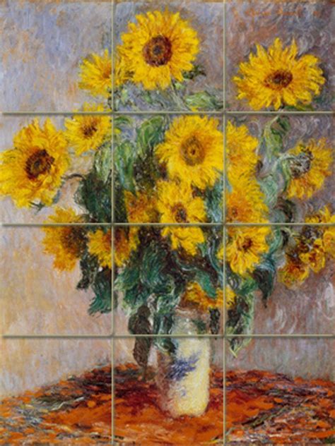 Walmart.com has been visited by 1m+ users in the past month Art Monet Mural Ceramic Sunflowers Backsplash Tile Behind ...