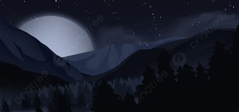 Beautiful Night Cartoon Mountain Background Wallpaper Beautiful