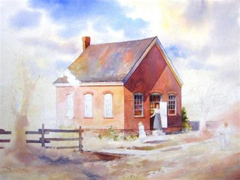 Watercolor painting, also aquarelle from french, is a painting method. Step by Step Painting Old Pioneer School House - Roland Lee
