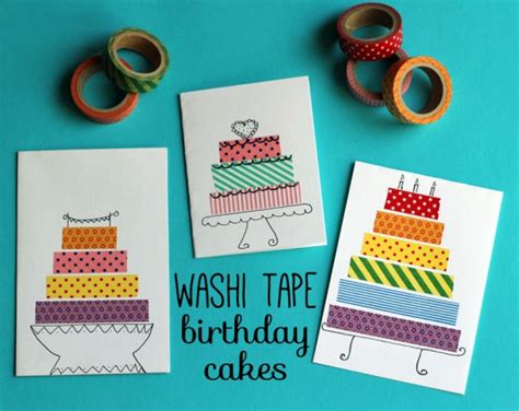 Birthday Cards With Washi Tape Cakes Make And Takes