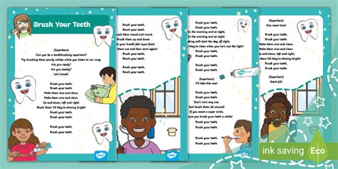 Nursery Rhymes Brush Your Teeth Eyfs Teeth Topic Twinkl