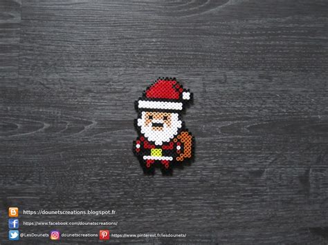 Père Noël Perles Hama Santa Claus Perler Beads Art De Colliers De