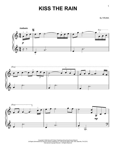 Sign up now or log in to get the full version for the best price online. Kiss The Rain sheet music by Yiruma (Easy Piano - 155634)