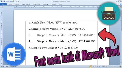 Jenis Font Mesin Ketik Di Microsoft Word Simplenewsvideo Youtube