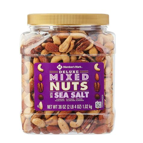 Members Mark Deluxe Roasted Mixed Nuts With Sea Salt 36 Oz Walmart