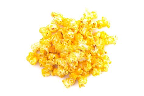 Extra Cheese Yellow Popcorn On A White Background Stock Image Image