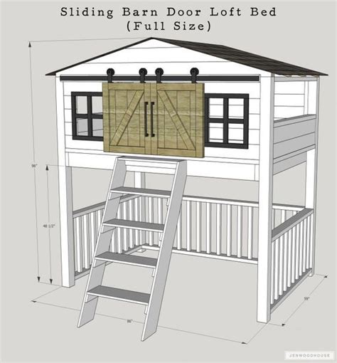 Build your own diy castle loft bed with our free woodworking plans. Sliding Barn Door Loft Bed | Loft bed plans, Bed with slide, Diy sliding barn door