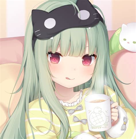 Anime Girl Drink Coffee Wallpapers Wallpaper Cave