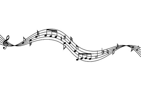 Curved Music Staff And Notes Background Waving Musical Staff And Music