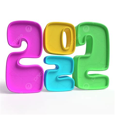 New Year 2022 3d Rendering On Transparent Background 2022 New Year