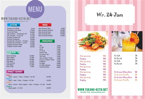 Download 10 Desain Menu Makanan And Minuman Gratis Format Vector Tukang