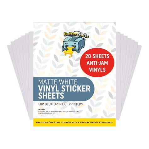Buy Premium Printable Vinyl Sticker Paper For Inkjet Printer 20 Sheets