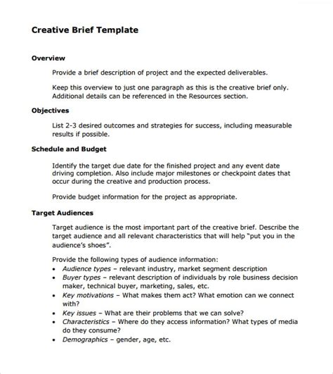 Briefing Template Example Hq Template Documents