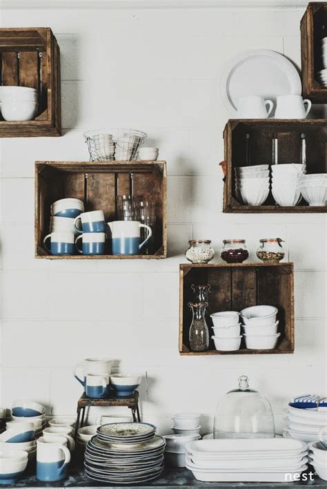 This shelf idea is truly one of the best unique ideas i have ever found. Wall-Mounted Box Shelves - A Trendy Variation On Open Shelves