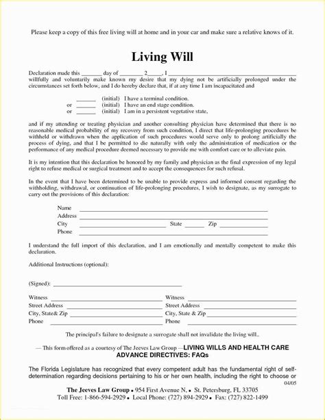 Free Last Will And Testament Template Microsoft Word Of Last Will And