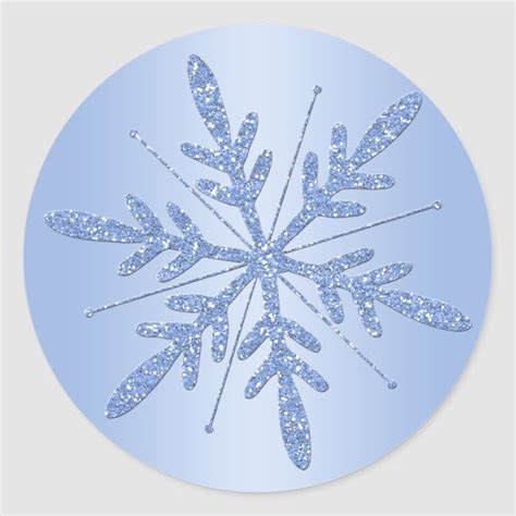 Glittery Blue Snowflake Sticker Snowflake Sticker Blue