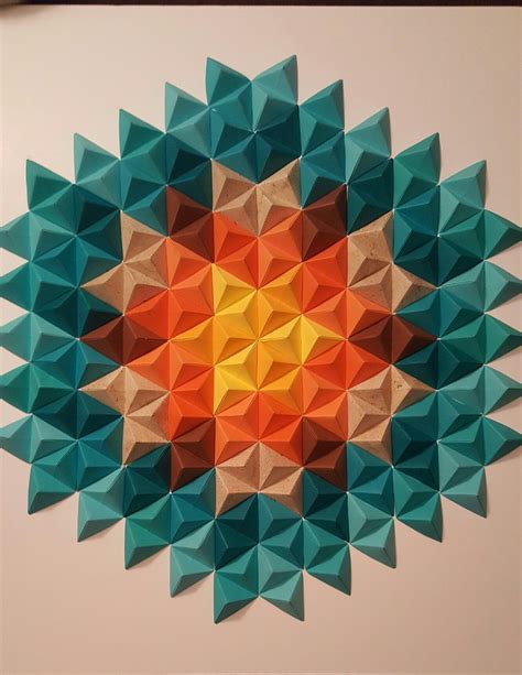 Diy Paper Wall Art With Origami Pyramid Pixels Easy Tutorial And