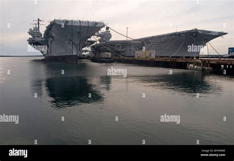The Uss Forrestal And Saratoga Two Decomissioned Aircraft Carriers Of