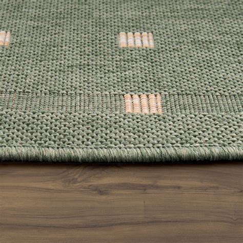 Wollteppich in einem kraftvollen design. Flachgewebe Teppich Bordüre Grün | Teppich.de