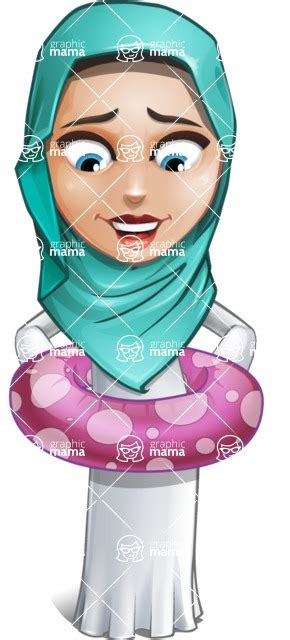 Cute Muslim Girl Cartoon Vector Character Aka Aida The Graceful
