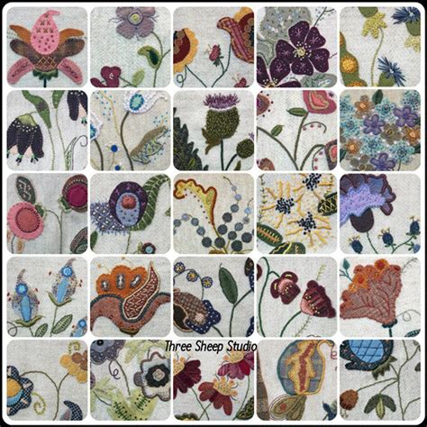 Jacobean Flower Pattern Book 30 Original Designs For Wool Etsy