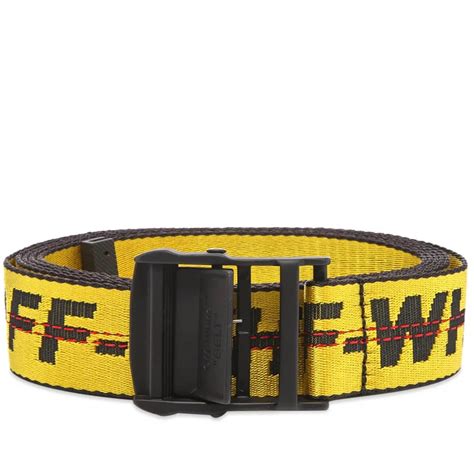 off white industrial belt yellow and black end