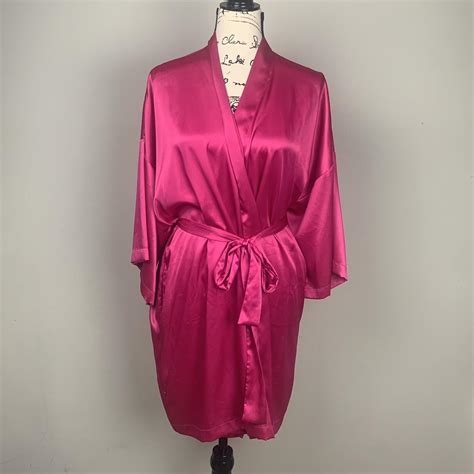 Victoria’s Secret Pink Satin Robe One Size Please Depop
