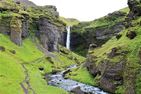 Kvernufoss The Hidden Waterfall Near Skógafoss Iceland