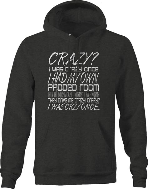 Crazy Once Padded Room Hate Worms Drive Me Joke Sweatshirt for Men