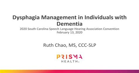 Dysphagia Management In Individuals With Dementiadysphagia