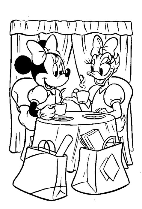kleurplaten en zo » Kleurplaat van Minnie en Katrien