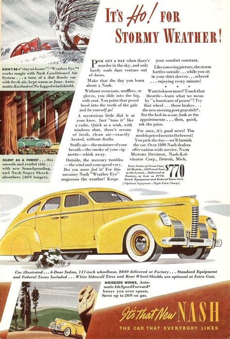 Nash 1939 Car Advertising Car Ads Vintage Magazines Vintage Ads