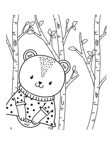Adorable Free Woodland Animals Fall Printable Coloring Book For Kids