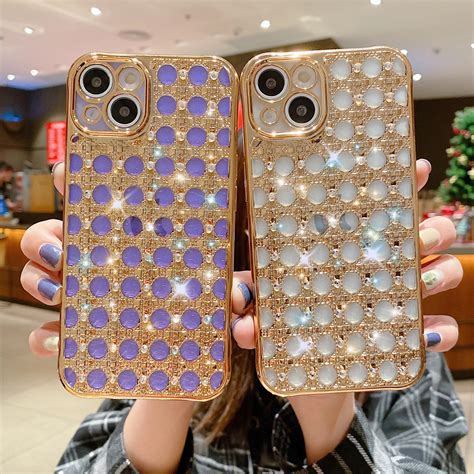 Luxury Glitter 6d Plating Bling Rhinestone Phone Case For Iphone 13 Pro