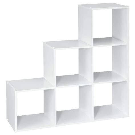 Raointy 6 Cubes Organizer Wood Bookshelf Open Shelf Bookcase 3 2 1