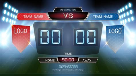 Scoreboard And Lower Thirds Template Sport Soccer And Football Match