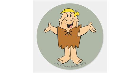 The Flintstones Barney Rubble Classic Round Sticker Zazzle