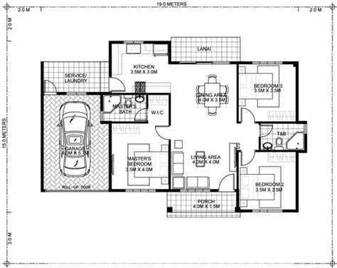 One Storey Bungalow House With 3 Bedrooms Pinoy Eplans Single