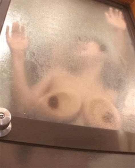 Boobs Pressed On Glass Page
