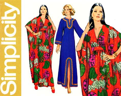 1970s Caftan Pattern Med Bust 34 To 36 Simplicity 5315 Easy To Etsy