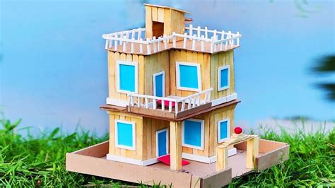 How To Make Modern Popsicle Sticks House Building Popsicle Stick