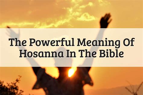 Hosanna Meaning In Bible God Will Always Answer 2023