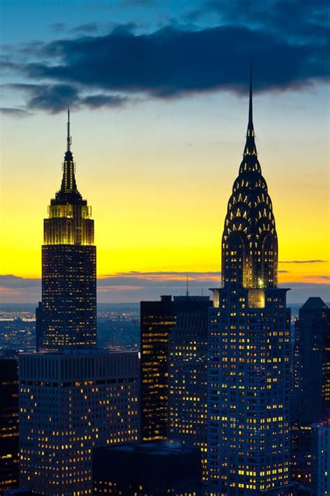 Empire State Building Chrysler Building Manhattan Midtown Skyline
